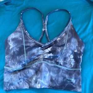 Gymshark sports bra, blue spray dye , size XS, brand new never used